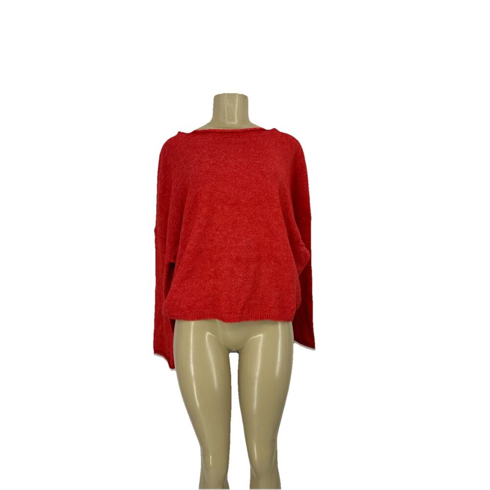 By Together Medium Women Pullover Boat Neck Wool Blend Sweater Cropped EF12